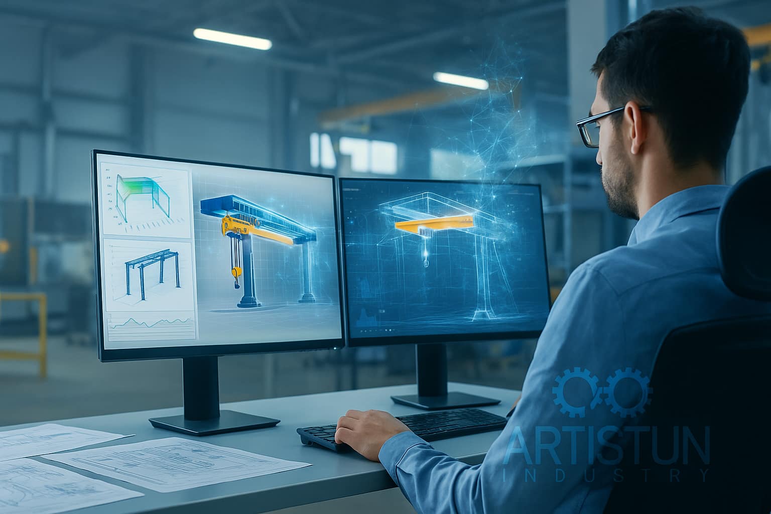 3D crane design using engineering software and AI at Artistun